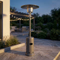 87 In. Tall 48,000 BTU Grey Patio Propane Heater with Cover and Table