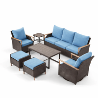 7-Piece Patio Furniture Set with Swivel Chair