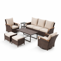 7-Piece Patio Furniture Set with Swivel Chair
