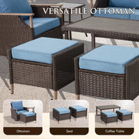 7-Piece Patio Furniture Set with Swivel Chair