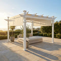 144"L X 144"W X 106"H Vinyl Monterey Canopy Pergola, White, VA42073