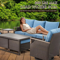 7-Piece Patio Furniture Set with Swivel Chair