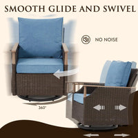 7-Piece Patio Furniture Set with Swivel Chair