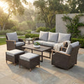 7-Piece Patio Furniture Set with Swivel Chair