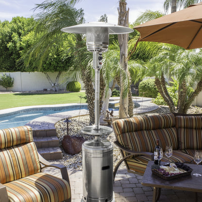 Patio Heater- 87'' Tall Stainless Steel AZ Patio Heater with Table